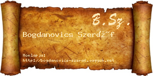 Bogdanovics Szeráf névjegykártya